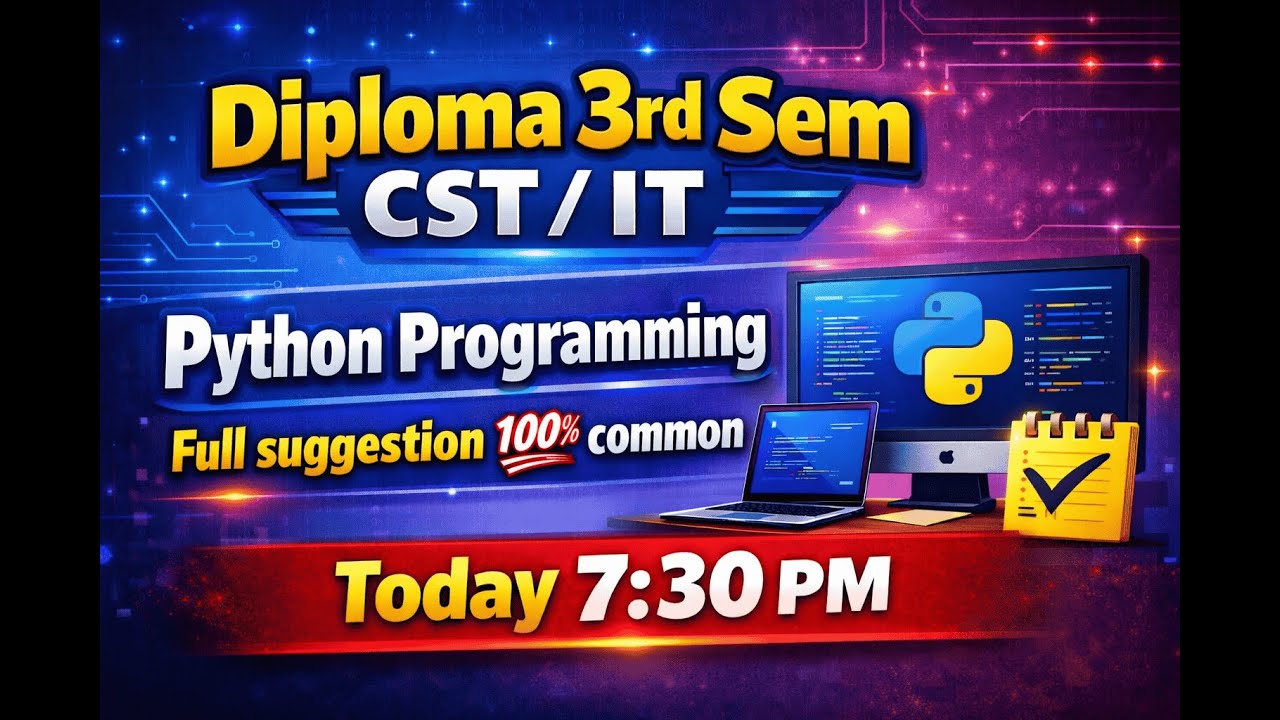 Diploma 3rd Sem CST/IT | Python Programming Live Class | Full Suggestion | by CS Learning with Rumpa