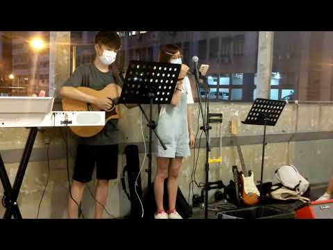 傾城(許美靜) + 雨愛(楊丞琳) (Cover by Shrimp³ Music) @葵興站行人天橋Busking 2021.08.08