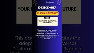 Human rights day December 10  with theme