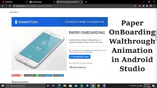 Paper OnBoarding Walkthrough Animation in Android Studio