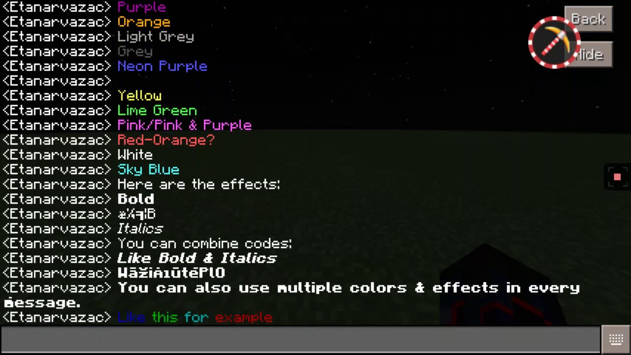 Minecraft Effect Code(s) Color How to add colors & effects to any text in Minecraft - YouTube