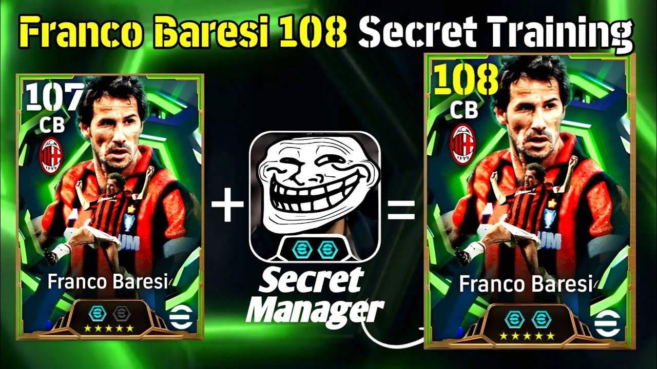 Franco Baresi 108  Rated Training efootball 2026✨|| How To Train Baresi 108 efootball 2026