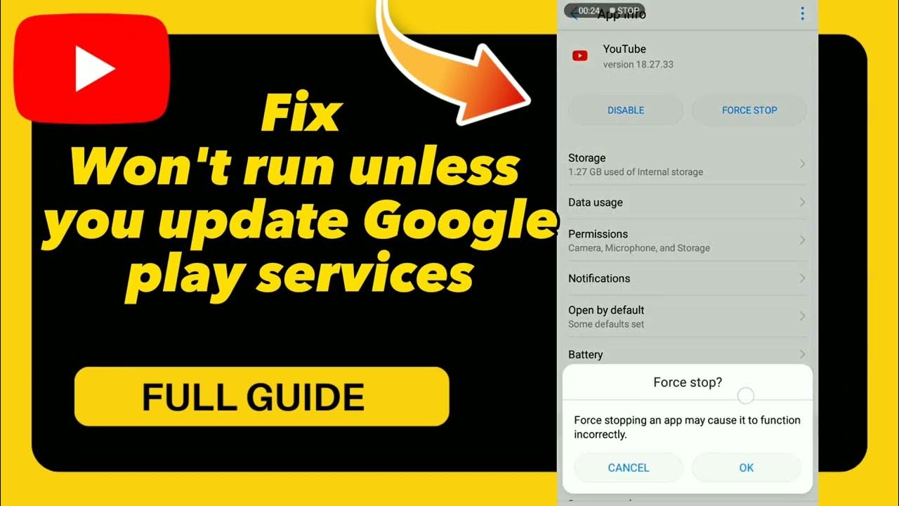 Youtube Won T Run Unless You Update Google Play Services How to Fix Won't run unless you update Google play services on YouTube
