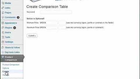 Review: Wordpress Plugin - Product Comparison Table Creator