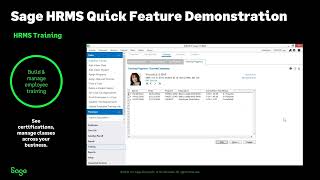 Sage HRMS Quick Features - Understanding the role of the Training function
