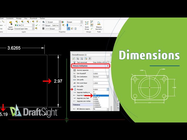 Modify Precision for Specific Linear Dimension(s) from Properties Palette