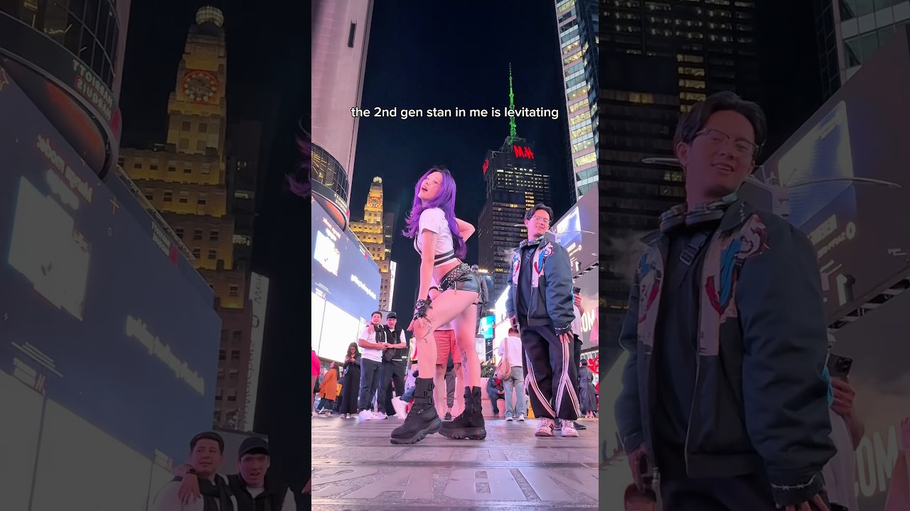 meovv - abracadabra dance cover in times square (og by brown eyed girls)