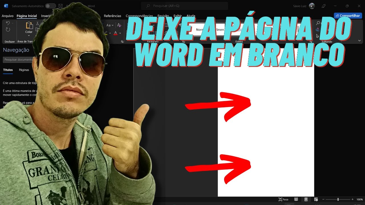 PÁGINA DO WORD ESTÁ ESCURA! COMO DEIXAR A PAGÍNA EM BRANCO? - YouTube
