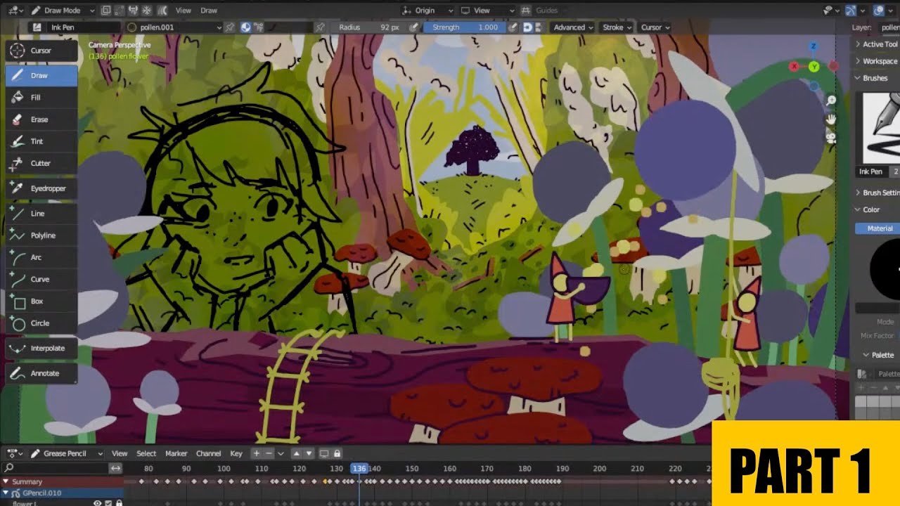 2D Animation in Blender Grease Pencil // Forest Sprite Loop - YouTube