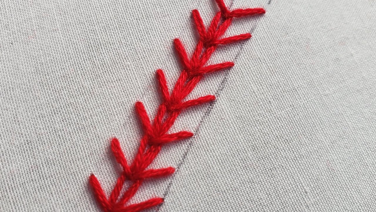 Easy Leaf Embroidery Tutorial | Fishbone Stitch for Beginners | Basic ...