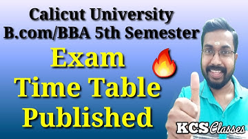 Exam Time Table Published|Calicut University Bcom/BBA 5th Semester|KCS classes