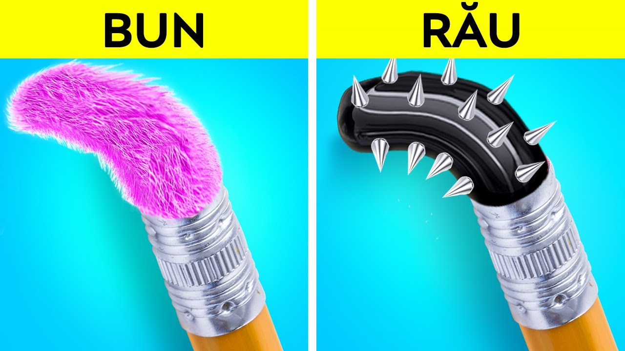 TRUCURI ȘCOLARE BUNE VS RELE || Trucuri geniale și creații pentru părinți! Rechizite DIY – 123 GO!