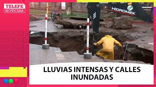 Temporal en córdoba: socavón en a AV. Vélez Sarsfield