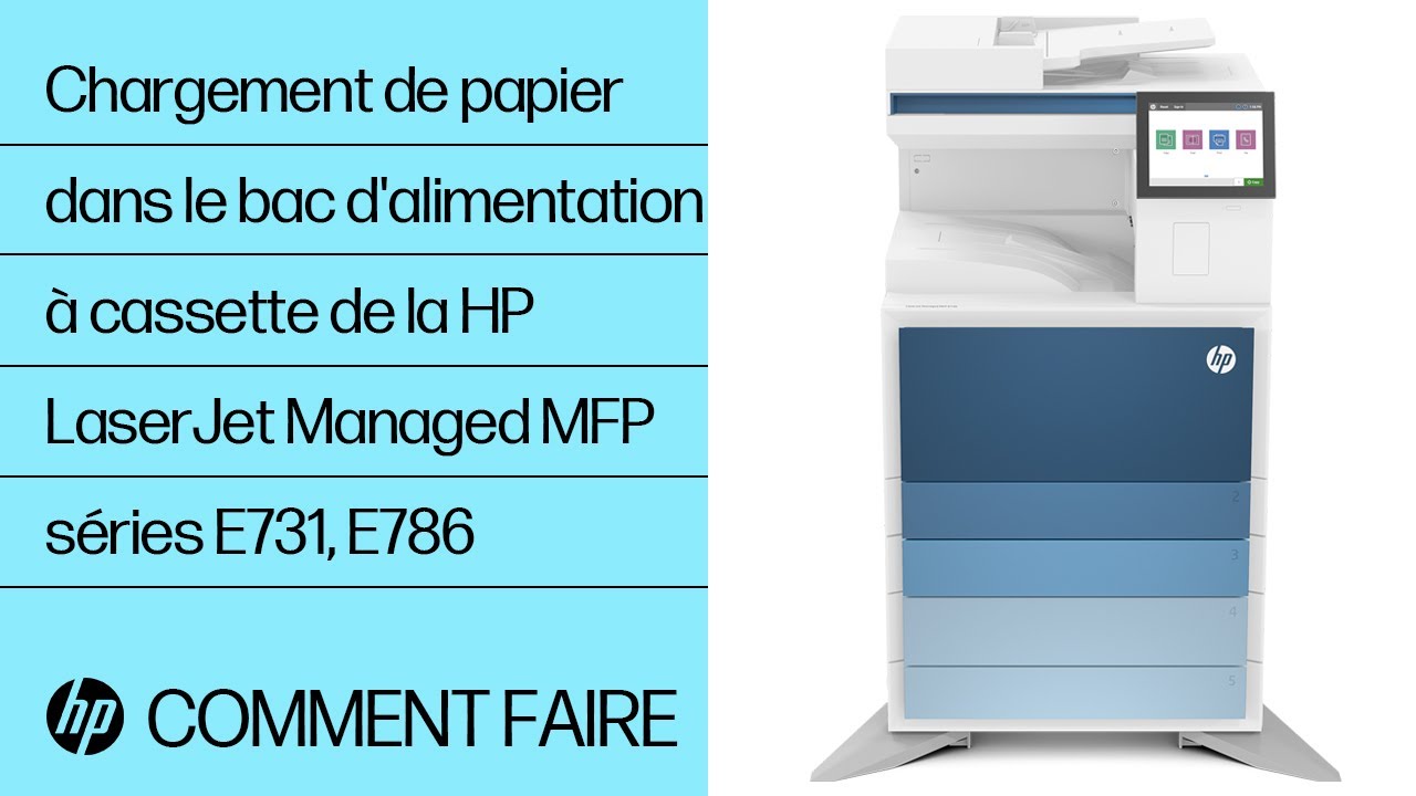 Chargement de papier bac d'alimentation à cassette double | LJ Managed MFP E731,E786 | HP Support