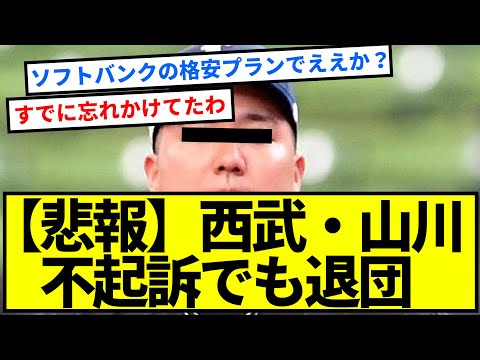 【悲報】西武・山川、不起訴でも退団へ【反応集】【プロ野球反応集】【2chスレ】【1分動画】【5chスレ】