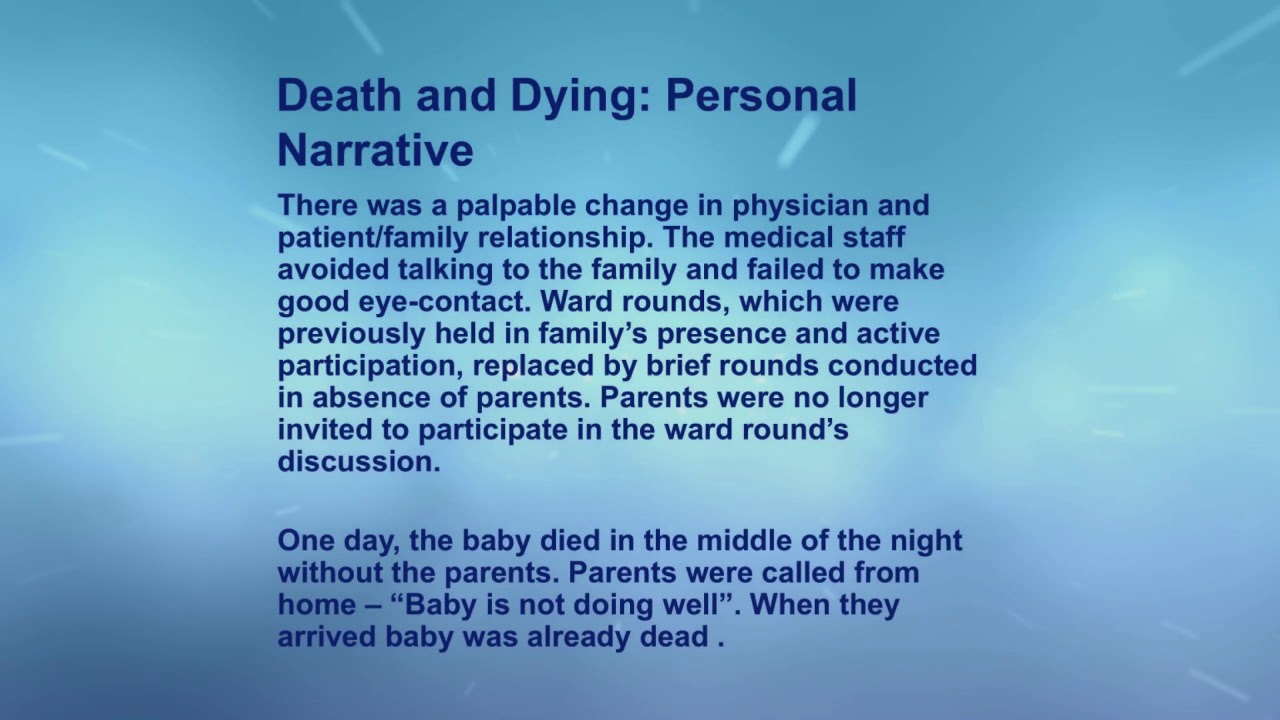 personal narrative about death