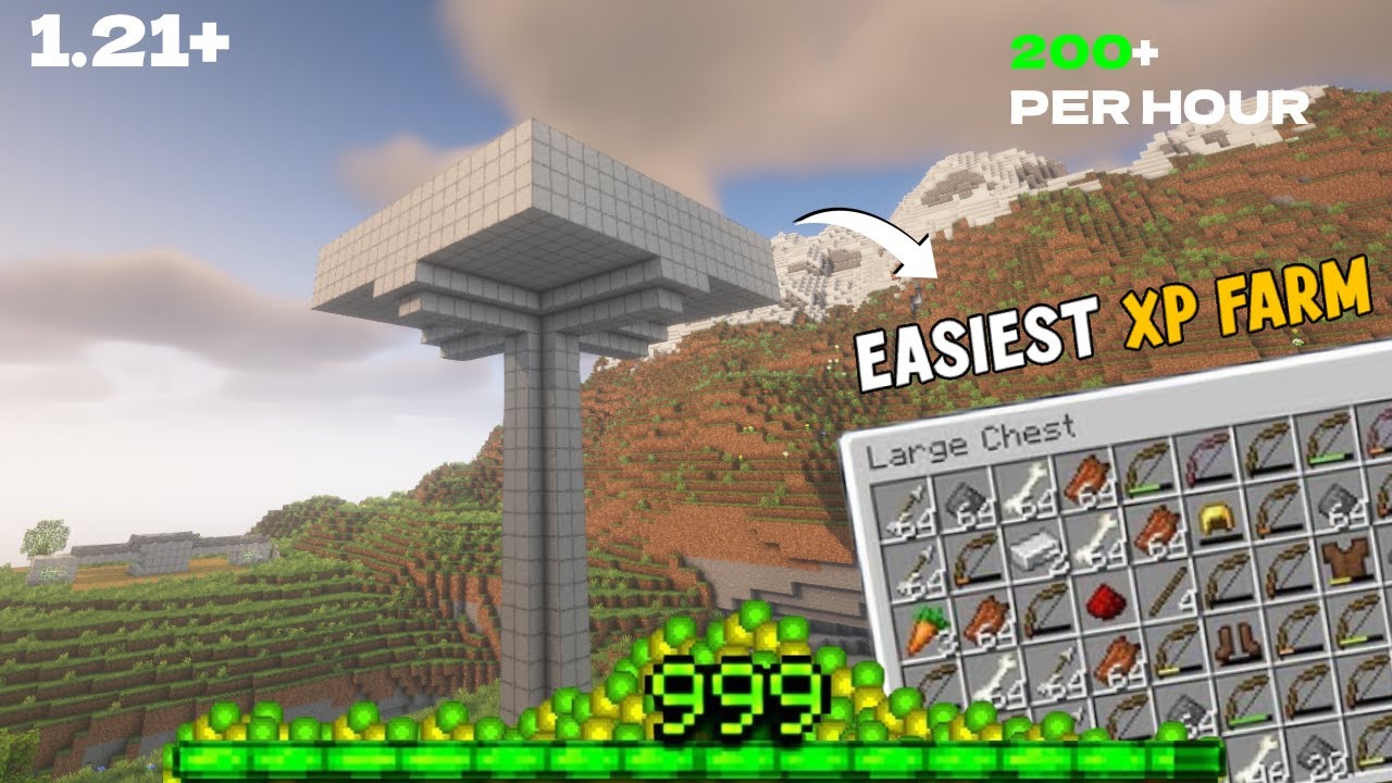 Minecraft | EASY MOB XP FARM TUTORIAL! 1.21 (Without Mob Spawner)