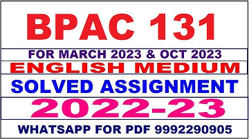 bpac 131 solved assignment 2022-23 in english | bpac 131 solved assignment 2022-23 | bpac 131 2023
