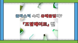 플라스틱 속에 유해물질이? 「프탈레이트」편