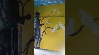 3D Wall Painting Baird Design