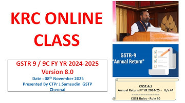 GSTR 9 - Annual Return - FY YR 2024-2025 in Tamil Presented by CTPr J.Samsudin GSTP
