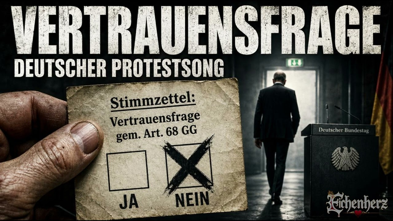 Sleduj VERTRAUENSFRAGE! 🗳️ Das Land hat genug! (Deutscher Protestsong) - #eichenherz #ausgemerzt na YouTube Sleduj VERTRAUENSFRAGE! 🗳️ Das Land hat genug! (Deutscher Protestsong) - #eichenherz #ausgemerzt na YouTube