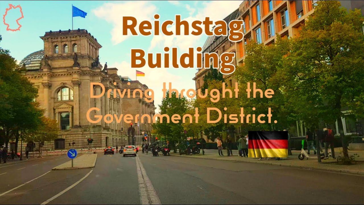 Germany - Berlin. Tiergarten - Regierungsviertel. Brandenburger Tor, Paul-Löbe-Allee, Bundestag.