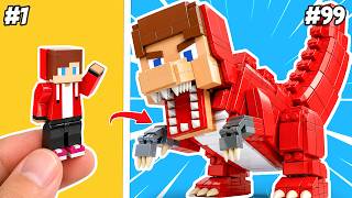 I Turned JJ & Mikey Into LEGO Dinosaurs | RINO Bricks