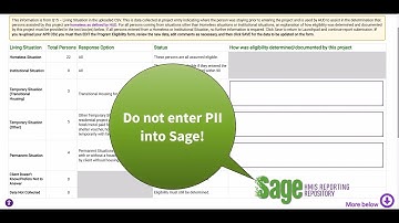 Completing the Program Eligibility Form in Sage