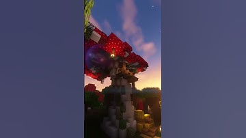 Giant Mushroom House + Sunset  #minecraft #minecraftshorts #shorts #aesthetic #mushroom