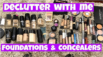 Declutter Makeup Collection With Me 2018 - Part 1 Foundations & Concealers