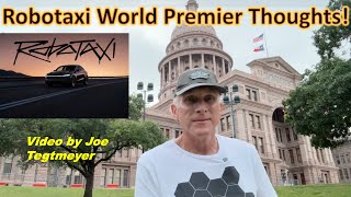 Getting ready for the big Tesla Robotaxi World Premier! Some thoughts \u0026 Expectaitons!