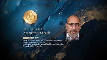 2023 WLA Prize Acceptance Speech from Arkadi Nemirovski