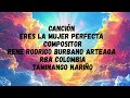 CANCIÓN ERES LA MUJER PERFECTA COMPOSITOR RENE RODRIGO BURBANO ARTEAGA RBA COLOMBIA TAMINANGO NARIÑO