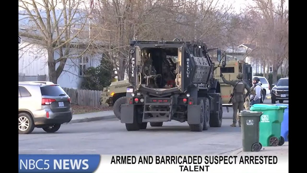 Armed and barricaded suspect arrested in Talent on Friday evening - YouTube