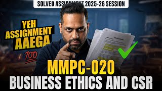 MMPC 20 Solved Assignment June 2026 IGNOU MBA High Marks