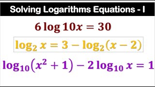 Solving Logarithmic Equations | Part I