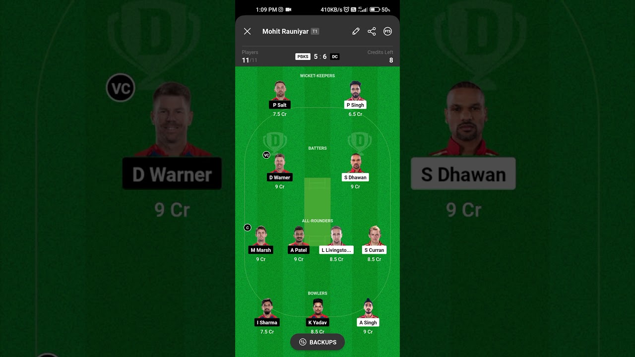 PBKS vs dc dream11 prediction,pbks vs dc ipl 2023 match no-64 best dream11 today match