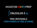 Integrating Even Powers of Sine and Cosine