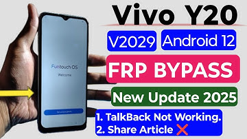 Vivo Y20 - Frp/Google Bypass | Android 12 | New Update 2025 | 100% Working Method | Without pc 
