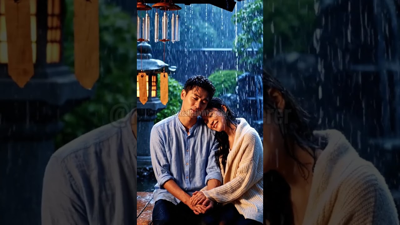 ASMR Дождь - Сильный дождь. Сказочная терраса.