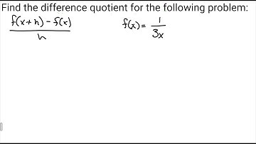Difference Quotient Fractions