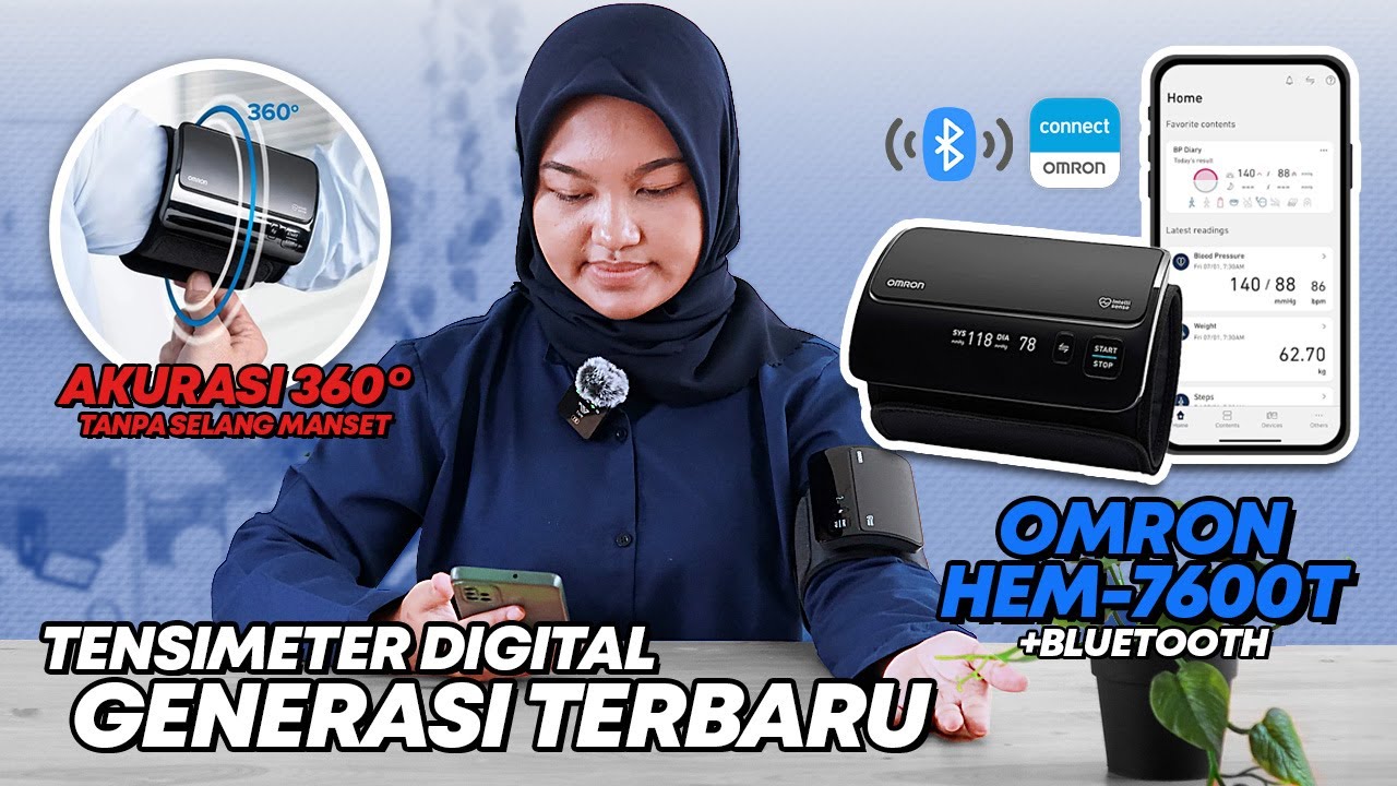 TENSIMETER OMRON HEM-7600T GENERASI TERBARU DENGAN AKURASI 360° TANPA SELANG MANSET
