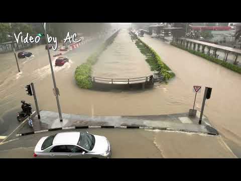 One of the Worst Flash Flood in Bukit Timah, Singapore - 24 Aug 2021