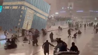 Syurga telah jatuh ke atas Mekah! Orang ramai diterbangkan oleh angin, ribut dan banjir Arab Saudi