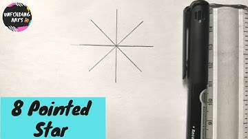 How to draw 8 pointed star ✳️ | Easy step by step | Star doodle | Eight pointed star easy | 2d star