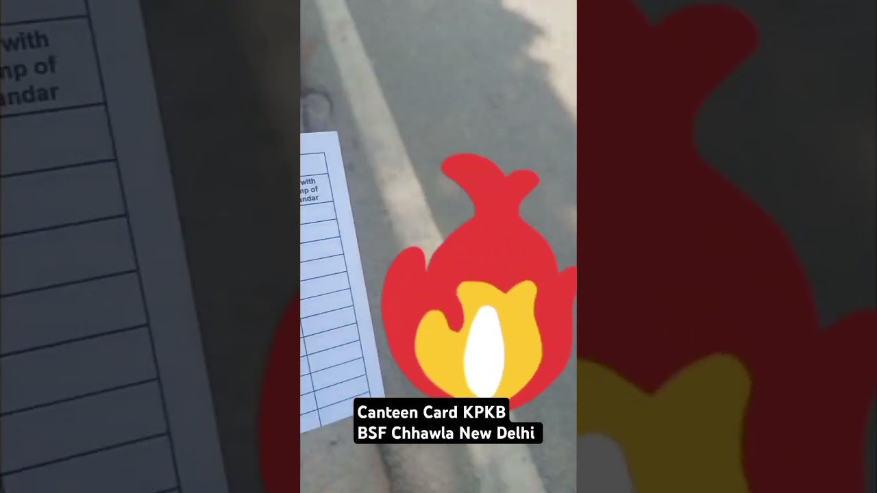 BSF Chhawla New Delhi bsf training canteen card