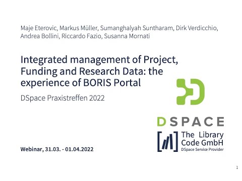 Integrated management of Project, Funding and Research Data: the experience of BORIS Portal