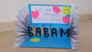 2024 Kağittan Babalar Günü Hedi̇yesi̇ Yapimi.