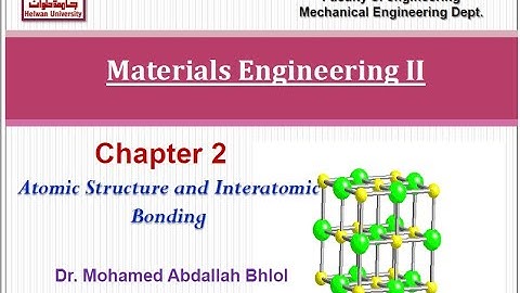 Atomic structure and interatomic bonding lecture 2